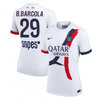 Billige Fotballdrakt Paris Saint-Germain Bradley Barcola #29 Replika Bortedrakt Dame 2025-26 Kortermet